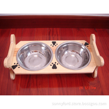 Pet Feeder with Two Stainless Steel Bowls (SFW1512)